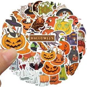 Halloween Stickers, 50 Pcs Halloween Stickers Bulk for Kids, DIY Decorative Stickers, Fun Stickers, Waterproof Non-Repeating Pumpkin Ghost Witch Sticker Halloweens Crafts Gifts for Kids for Halloweens Decorations Party Favors