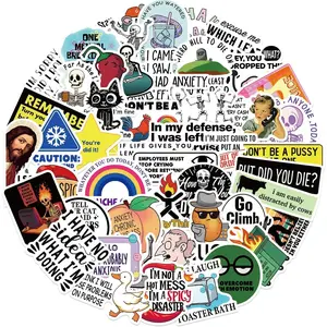 50Pcs Funny Stickers for Adults, Prank Meme (Dirty) Hilarious Sticker Pack for Laptop, Hard Hat, Work, Water Bottles, Computers, Vinyl Waterproof Decals (50PCS)