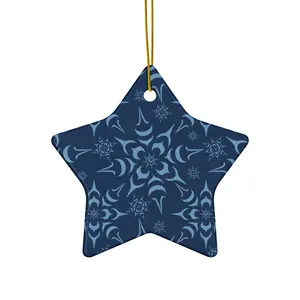 Coast Salish Snowflake Ornament Ceramic Tree Decor