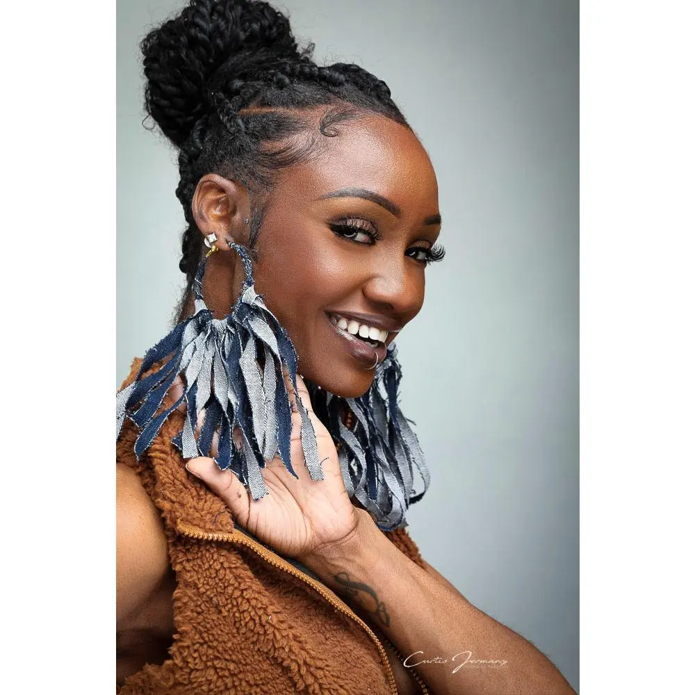 Denim & Soul Statement Earrings