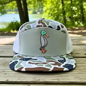 Dead Duck 7-Panel Trucker Hat | Camo Mesh Snapback Cap | Funny Hunting Gift for Men | Embroidered Mallard Patch | Streetwear Outdoor Hat