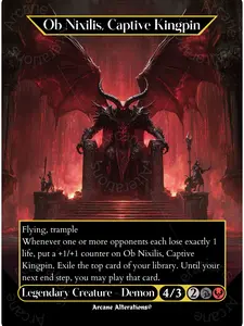 Ob Nixilis, Captive Kingpin - Full Art Altered Art Custom Proxy Card
