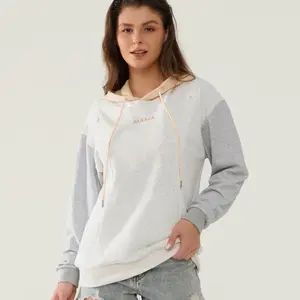 Giftifymama Women's Colorblock Nursing Hoodie with Pocket and Zipper - Maternity Nursing Breastfeeding Clothes, Postpartum Outfits, Mother’s Day Gift