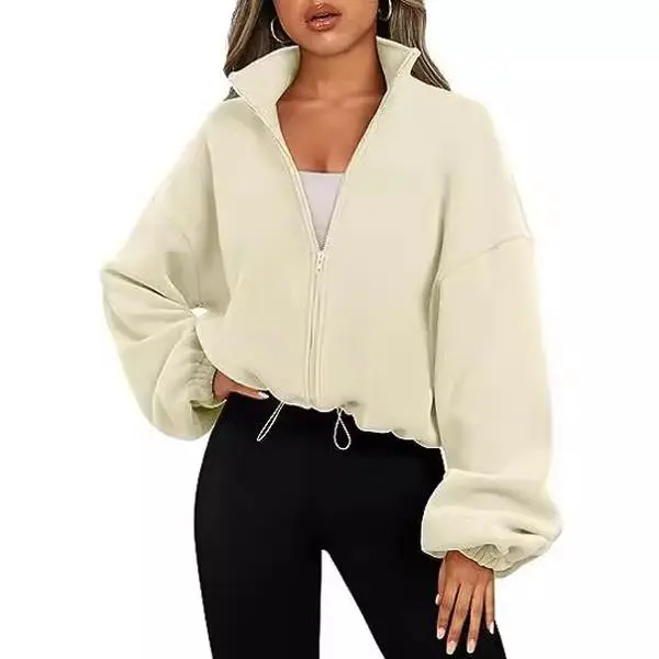 Womens Fleece Jackets Zip Up Oversized Sweatshirts Winter Clothes Long Sleeve Crop Sherpa Fall Outfits Fashion