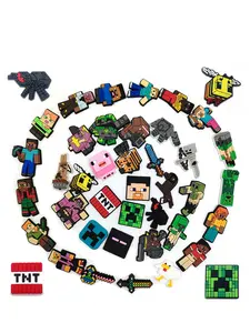My World Game Series Cartoon Shoe Accessories, Cute Kids' Shoe Decorations, Wristbands, Sandals, Christmas Gifts, All Seasons