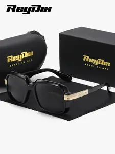 ReyDix 1 Piece Unisex Intellectual Full Frame Sunglasses Vintage Fashion Square Frame Polarized Sunglasses UV400
