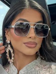 Square Frame Unisex Sunglasses, Casual All-Season Decorative Lens, Perfect for Work & Leisure, Matches Daily