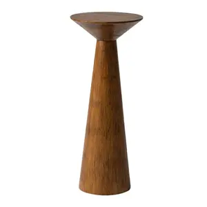 COZAYH Pedestal Tall Round Martini Table for Living Rooms or Bedrooms, Walnut COZAYH Pedestal Tall Round Martini Table for Living Rooms or Bedrooms, Walnut