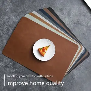 6 Pcs Premium Faux Leather Placemats - Rectangular, Heat Resistant Table Mats for Kitchen, Dining Room & Table