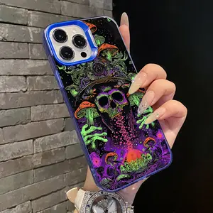 Psychedelic Skull Case for iPhone 16 E 15 14 Pro Max 13 12 11 XR XS Plus Shockproof Non Slip Protectiove slim Cover
