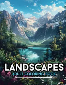 Landscapes Adult Coloring Book: 50+ Stress-Relieving Relaxing Pages of Stunning Forests, Mountains, and Beaches Scenery