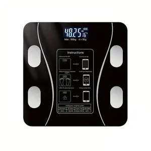 Smart Body Fat Scale Weight Scale, Digital Bathroom Scale, Body Composition Monitor, Measures Bmi and Body Fat Ratio, LED Display, Dial, Max 180kg, Bluetooth-compatible, Battery Operated