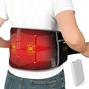 Cordless Heating Pad with Massager for Back Pain Relief Portable Wearable Lower Back Massager Ideal for Birthday Gifts 3 Heat Settings Auto-Off 58"