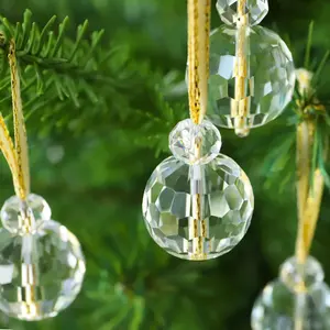 12 count Clear  Glass Christmas Balls Ornaments, 0.87" Mini Prism Ball Christmas Tree Decorations,   Ornament Clearance for Xmas Wedding Party  Decor(Clear)