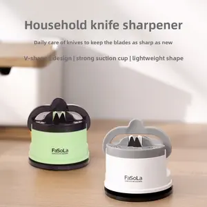 Knife Sharpening Tool for Home Kitchen, New Simple Sharpening Stone with Mini Suction Cup for Quick Sharpening of Scissors and Kitchen Knives