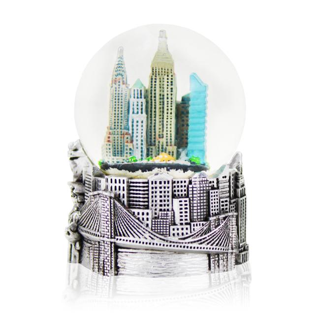 Silver Cityscape "NEW YORK" Snow Globe | NYC Snow Globe | New York Gift (3 Sizes)