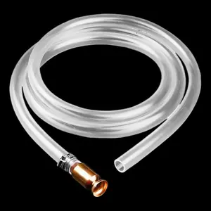 Shaker Siphon Hose for  Transfer Pump 1/2'' Copper Valve Syphon Hose Gas Siphon Pump for Gasoline, Oil, Diesel, Water, Liquid Self Priming Shaker Siphon Hand Pump Tube (6 )