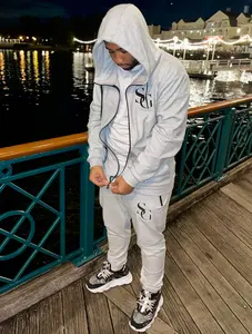 SG Tech Unisex Men's Autumn Tracksuit with Embroidered Logo - Premium Fit, Zippered Hoodie, Multiple Pockets, 55% Cotton 40% Polyester 5% Spandex