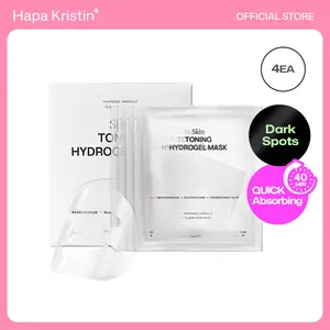 [Hapa Kristin] Glutathione Hydrogel Face Mask, Korean Glass Skin Mask, Niacinamide for Dark Spots & Hyperpigmentation, Uneven Skin Tone, Hyaluronic Acid Hydration, Radiance & Elasticity, 4EA