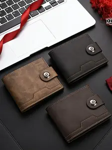 Men's Large Capacity Wallet, Durable Foldable Design, ID Card Slots, Credit Card Slots, Cash Pocket, Lightweight Business Travel Wallet