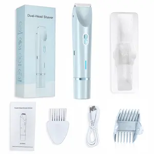 Women's Bikini Trimmer, Bikini Shaver, Waterproof Electric Razor with Stainless Steel Blades, Rechargeable Battery, Facial & Body Hair Remover