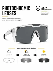 New Premium Luxury Square-Frame Photochromic Sunglasses — Unisex UV400 Cycling Shades (Z87+ Safety Certified)