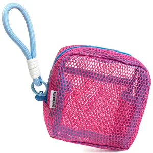 Portable Mesh Storage Bag Travel Toiletry Pouch Multifunctional Makeup Bag, Compact Organizer for Bathroom Essentials, Ideal for Trips