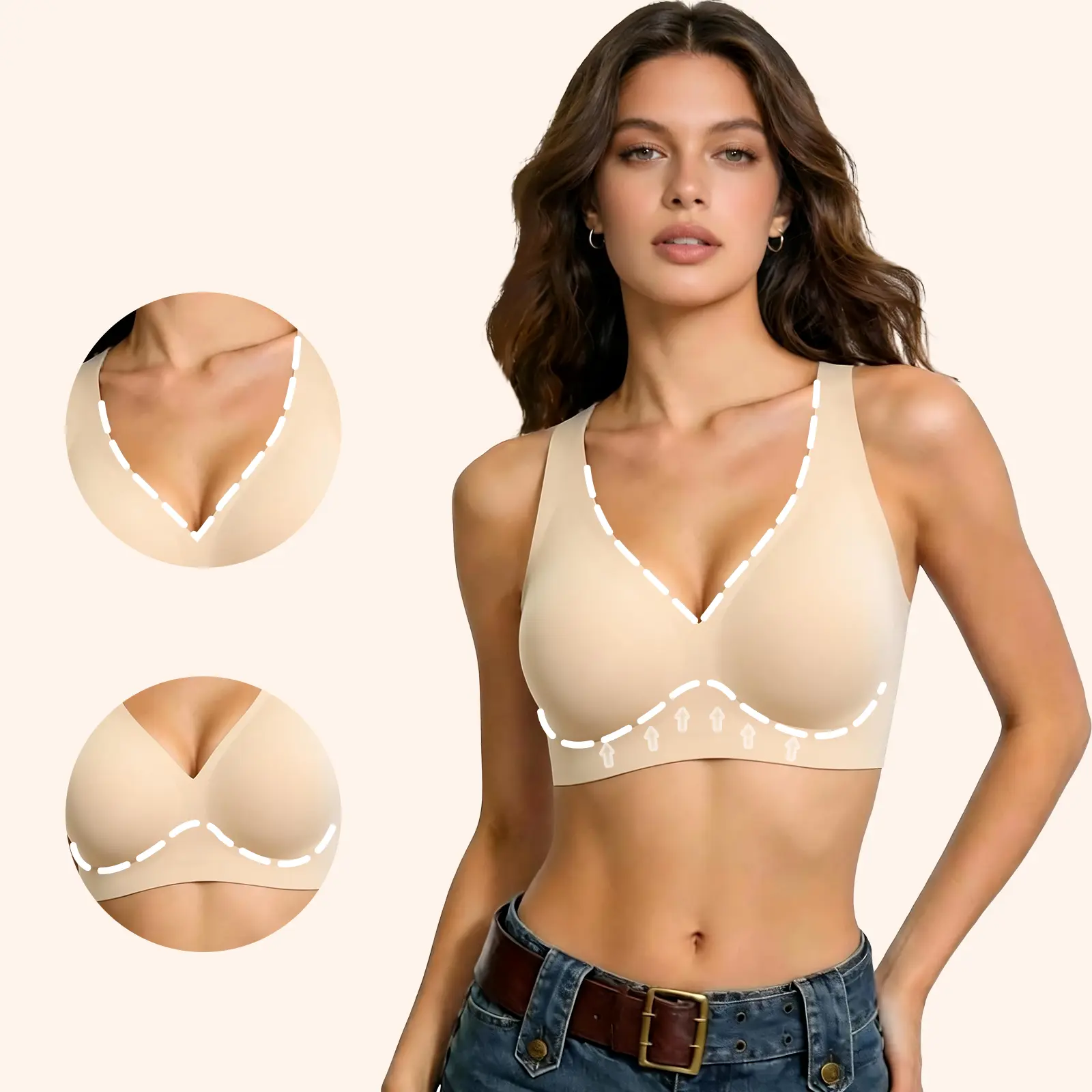 Seamless Wireless Minimizer Bra Adjustable Support for Curvy Women