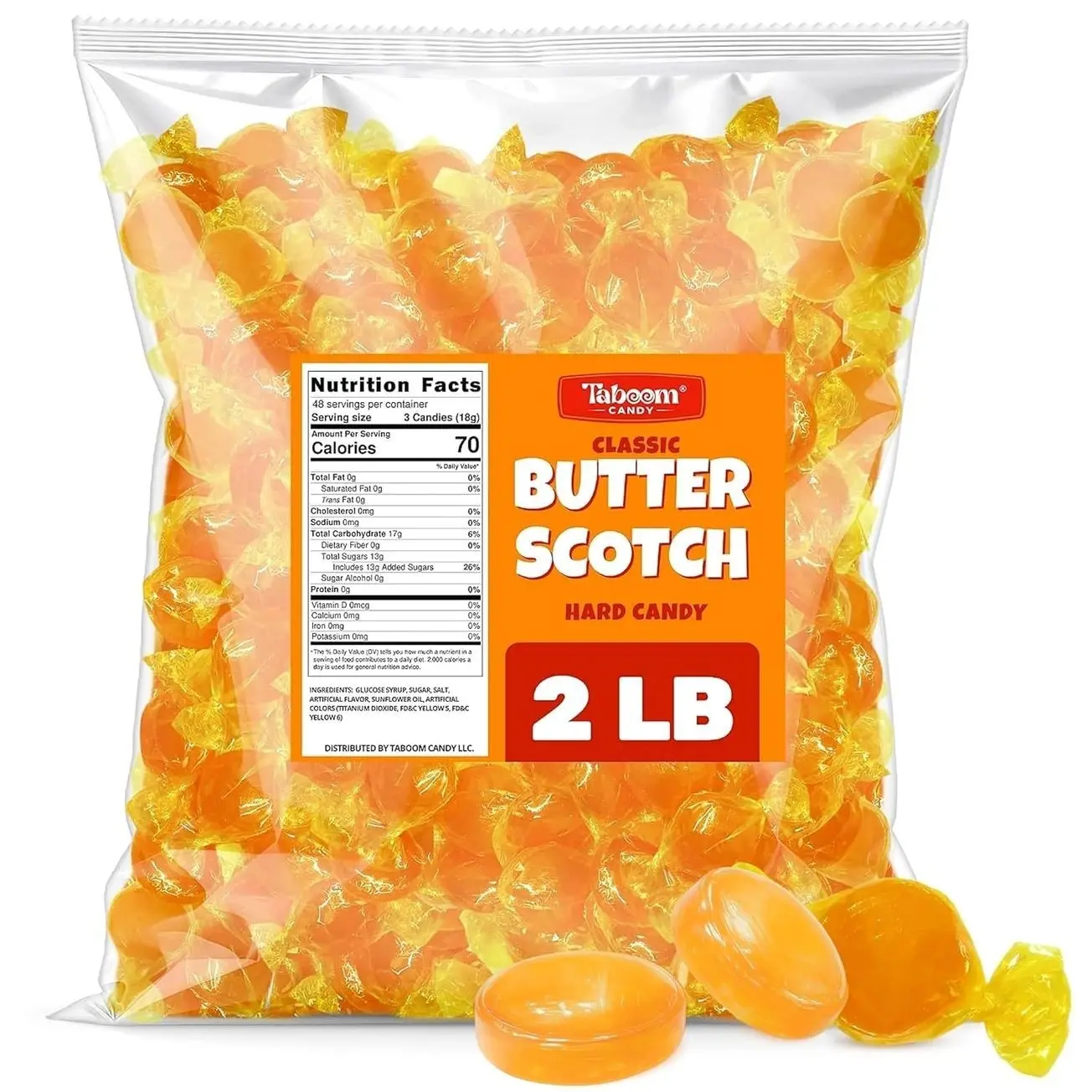 Butterscotch Hard Candy Discs Bulk 2lb