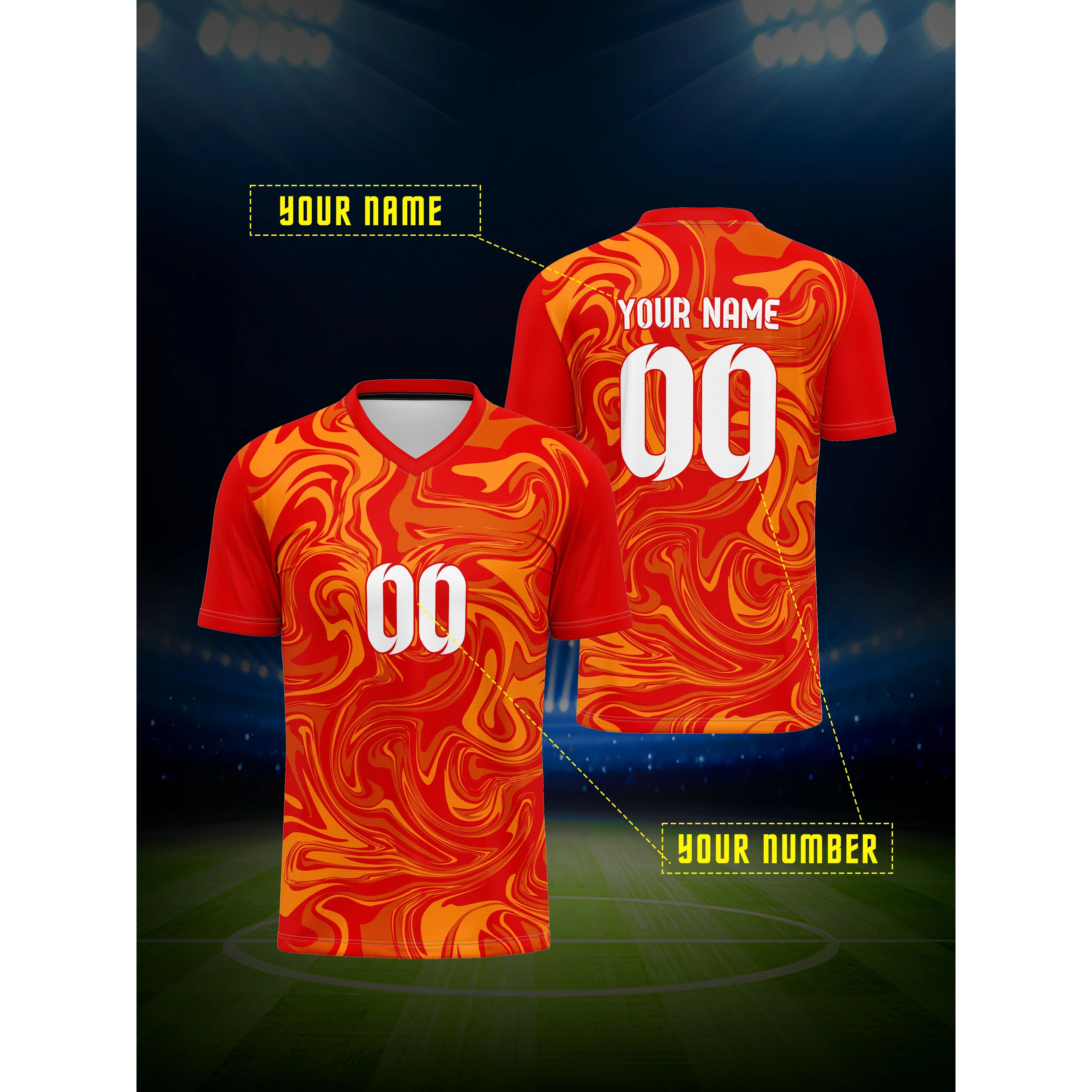 [XXS-7XL] Mesh Fabric2024 Customize your own jersey, men's sports team club training V-neck football shirt with names and numbers printed on the front and back, suitable for daily casual wear, parties, gatherings, comfortable and well-fitting