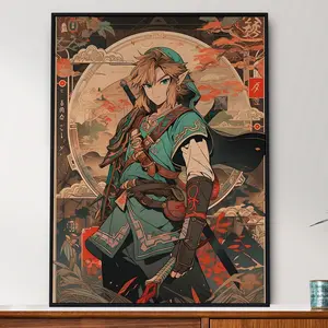 Link Japanese Tapestry Art: Legend of Zelda Poster