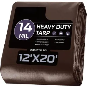 Tarps Heavy Duty Waterproof with Grommets Every 23.6", Thicker Plastic Tarp, UV Resistant Tear&Fade Resistant, Reinforced Edges for Outdoor Pool Camp Tent
