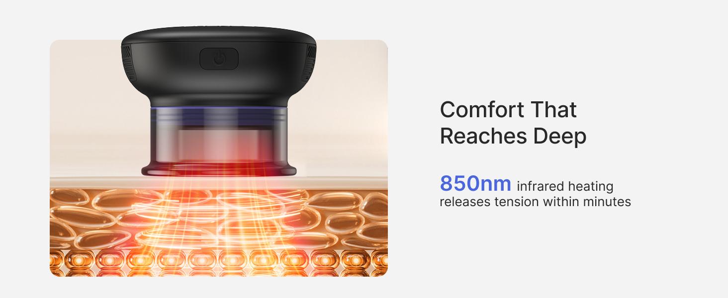 RENPHO Emberace Cup Smart Cupping Massager with 3 Suction Levels up to -55KPa and 850nm Infrared Heating, Rechargeable Massage Device with 70 min Runtime, Multi-Device Sync, 3 Heads & Storage Pouch