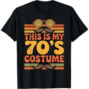 100% Cotton This is My 70s Costume 70 Styles Men 70's Disco 1970s Outfit T-Shirt