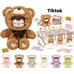 Nanci Colorful Chocolate Cuite Bears Plush Blind Box Full Set (6PCS), Cute Anime Mystery Plush Doll Collectible Toy Bundle, Soft Stuffed Bear Gift Pack for Birthday, Christmas & Holiday Presents for Girls & Fans