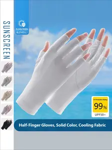 New Women's UV Protection Gloves, Breathable Ice Silk Sunscreen Mitts, Summer Outdoor Nail Art Gloves, Comfortable Skin-Friendly