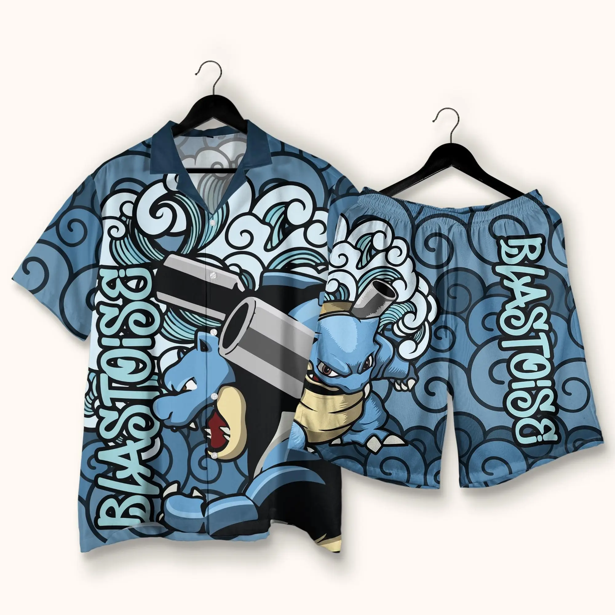 Special Blastoise Hawaiian Shirt Tropical Button Up Shirt Funny Summer Beach Shorts Matching Set Unisex Vacation Outfit, Summer Shirt Gifts