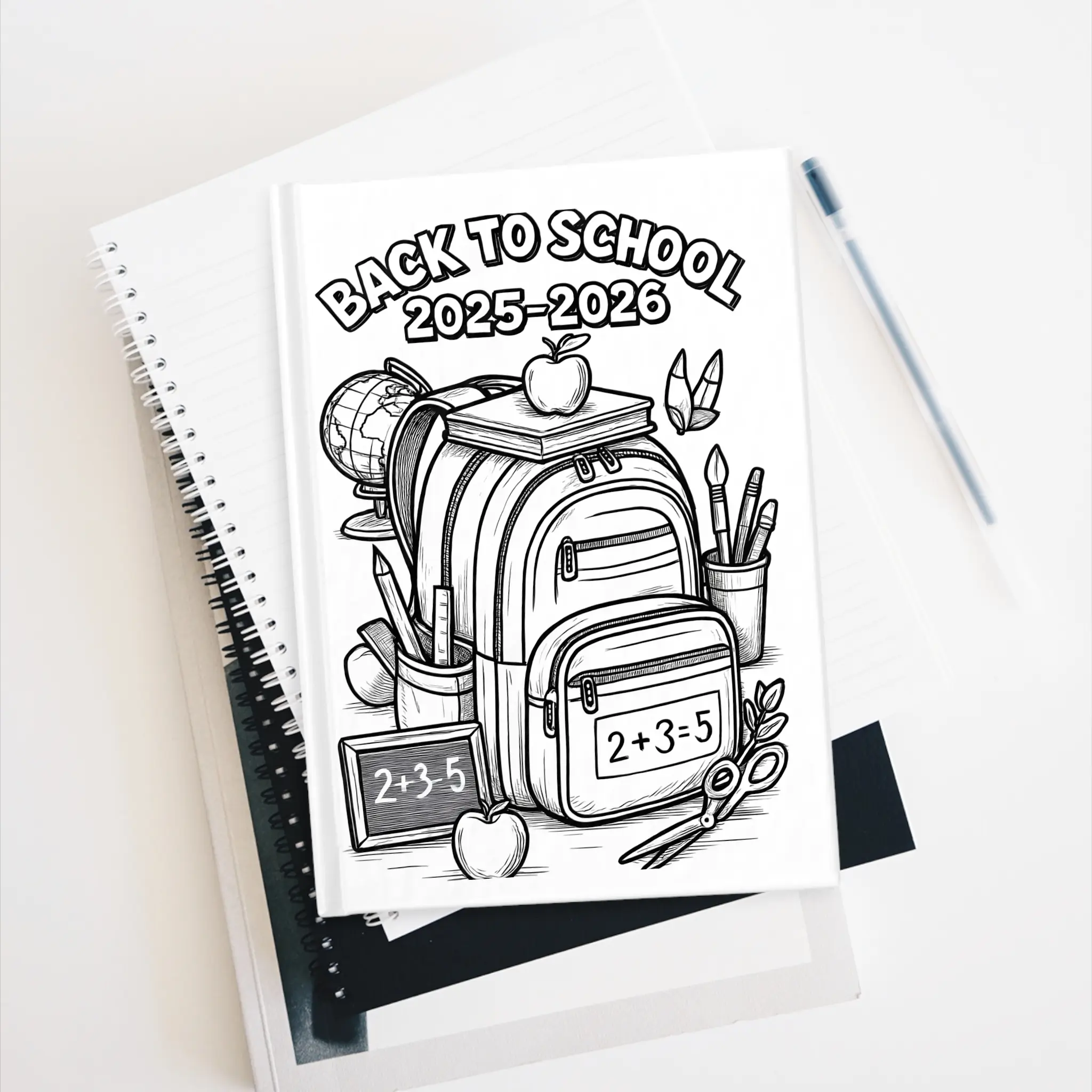 Back to School 2025-2026 Black and white Spiral Notebook
