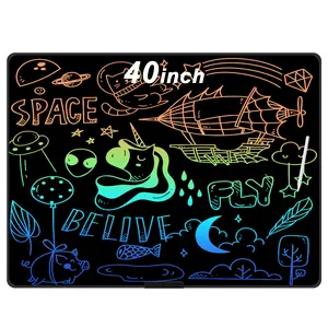 XZBB 40 inch LCD blackboard office meeting teaching 40 inch light energy writing board lcd oversized announcement handwriting board pads card machine art kids table doodle Rechargeable Stylus Tablets easter learn color erase writingtablet