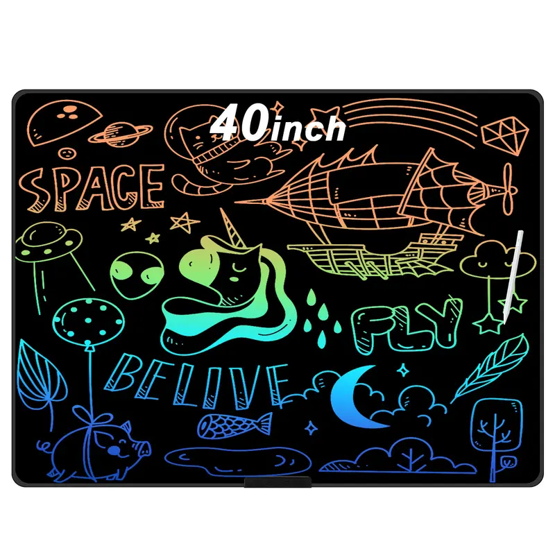XZBB 40 inch LCD blackboard office meeting teaching 40 inch light energy writing board lcd oversized announcement handwriting board pads card machine art kids table doodle Rechargeable Stylus Tablets easter learn color erase writingtablet