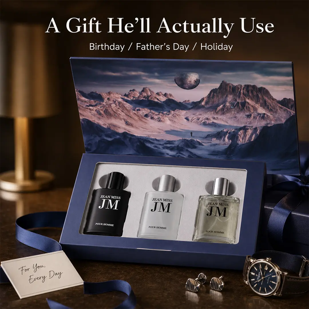 JEAN MISS Pour Homme Eau de Toilette Gift Set for Men, 3 x 30ml Fragrance Sprays|Woody Oceanic Scent|Summer Cologne Gift for Him|perfume para hombres| woody cologne|oceanic fragrance|long lasting perfume|eau de toilette for men|gift for him