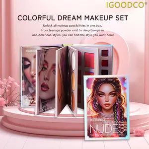 IGOODCO Colorful Dream Makeup Set -  European American Beauty Palette for Cosplay Makeup Ig3156-1Pcs Multicolor Matte Highlight Lipstick Eyeshadow Eyeliner