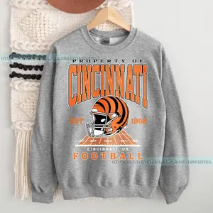 Cincinnati Football Vintage Sweatshirt T-Shirt, Cincinnati Game Day Crewneck, Cincinnati Football Game Day Sweater, Bengals Fan Gift FBH21
