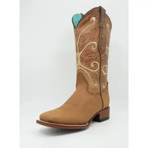 Quincy Women's Old Crazy Tan Wide Square Toe Boot