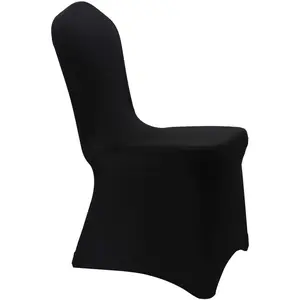 Black Stretch Spandex Chair Covers Wedding - 10 Pcs Banquet Wedding Dining Decoration Scuba Elastic Chair Cover (Black, 10)