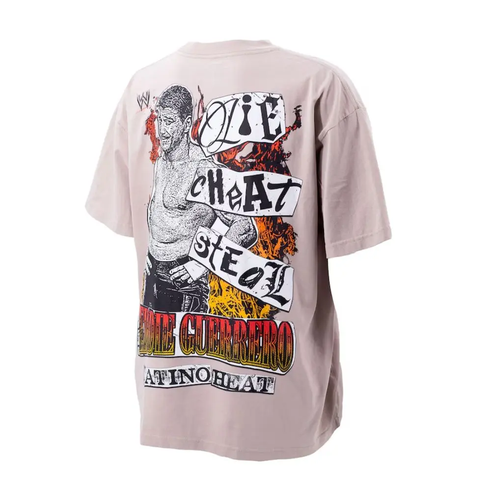 トップス 80s real skeat guerrero L/S t-shirt The Ripple Junction Tan Eddie Guerrero Lie Cheat Steal Zine Boxy T
