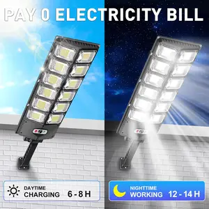 Solar Street Lights Outdoor, 12000LM 6500K Waterproof LED Solar Flood Lights with Motion Sensor, Dusk to Dawn Solar-Powered Light for Outside, Security Lights for Parking Lot Yard Driveway