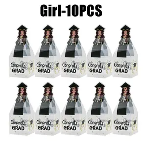 10Pcs Girl Graduation Hat Candy Box, 2026 Snack Box for Party Favors, Centerpiece for Graduation Party Table, Candy or Small Gift Storage Box