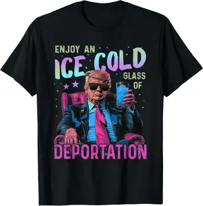 ICE Enjoy An Ice Cold Glass Of Deportation T-Shirt