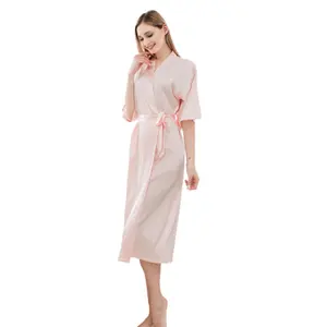 Satin Kimono Robes For Bride Long Robe Sleepwear